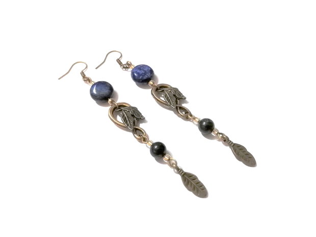 Cercei lungi cu lapis lazuli