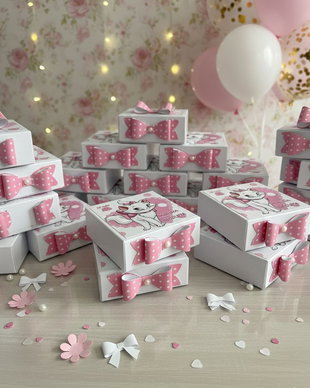 Cutii mărturii botez Pisicuța Marie- personalizate