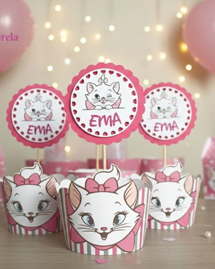 Toppere baby Pisicuța Marie personalizate