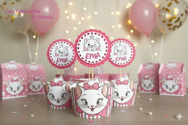 Toppere baby Pisicuța Marie personalizate