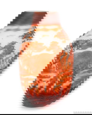 Elefant african - vaza pictata in relief din sticla