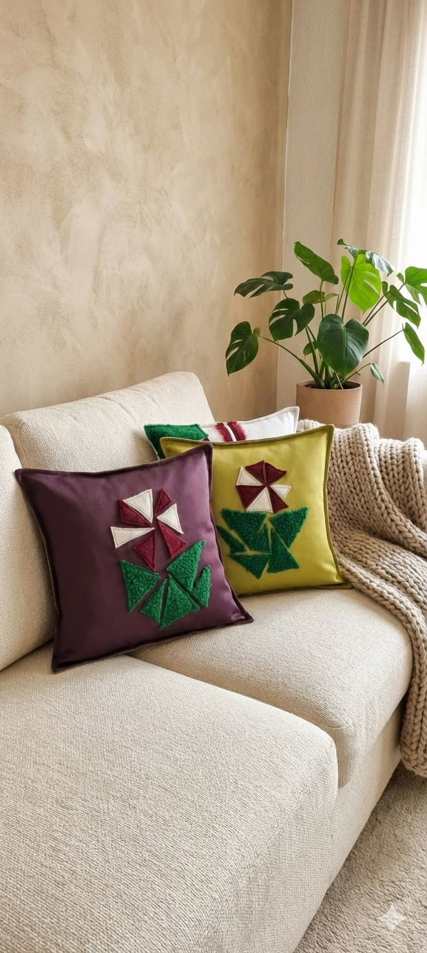 Set de 5 perne decorative - model abstract