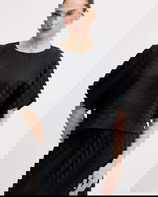 DKNY bluză din in pentru femei