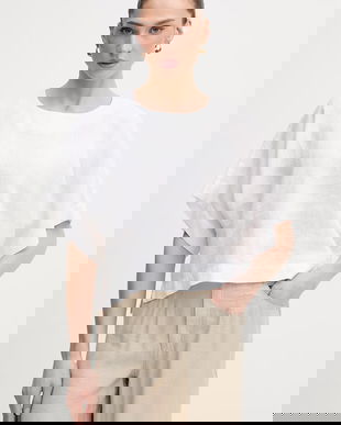 DKNY bluză din in pentru femei