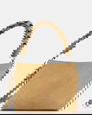 Coccinelle geantă de mână din piele întoarsă