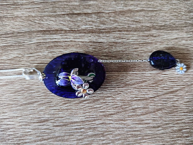 Colier "Iris" din rășină și argint