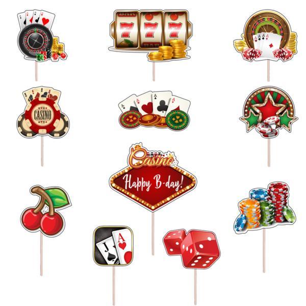 Set figurine tort/brioșe Casino, Bita Decorations, Photo Paper Glossy