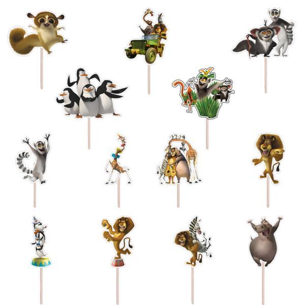 Set figurine tort/brioșe Madagascar, Bita Decorations, Photo Paper Glossy