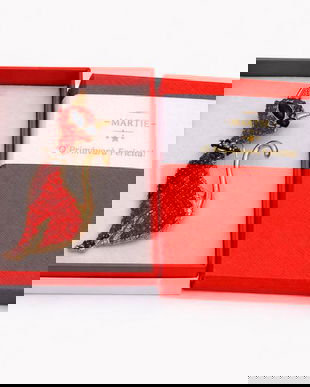 Broșă Elegantă Pisică Roșie cu Cristale &ndash; Mărțișor &ndash; Accesoriu de Primăvară