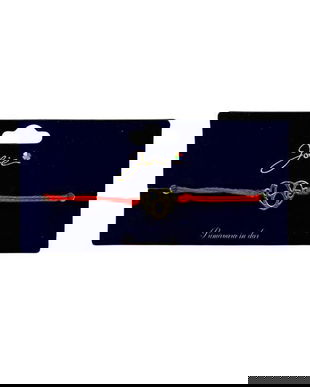 Brățară din inox auriu cu șnur roșu, model Inimă cu mesaj &bdquo;Love&rdquo; , reglabilă