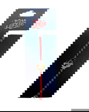 Brățară din inox argintiu cu șnur roșu pentru copii, model Tălpi, reglabilă