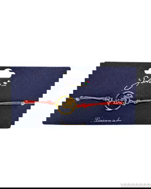 Brățară din inox auriu cu șnur roșu, model Mama cu Floare, reglabilă