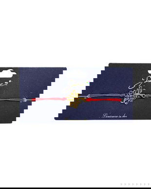 Brățară din inox auriu cu șnur roșu, model Pomul Vieții, reglabilă