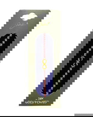 Mărțișor Brățară cu Simbol Infinit, Placată cu Aur 24K, Șnur Tradițional Roșu-Alb