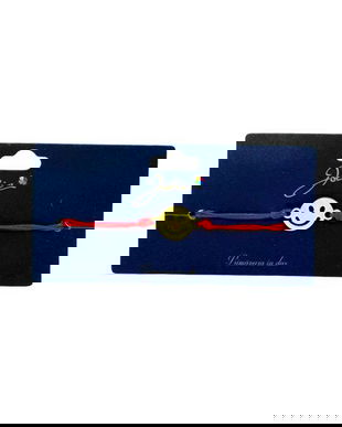 Brățară din inox auriu cu șnur roșu, model Fata Zambitoare, reglabilă