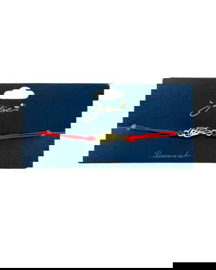 Brățară din inox auriu cu șnur roșu, model Aripă, reglabilă