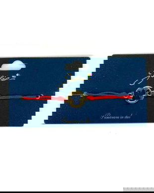 Brățară din inox auriu cu șnur roșu, model &Icirc;ngeraș, reglabilă