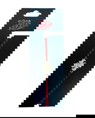 Brățară din inox argintiu cu șnur roșu pentru copii, model Trifoi cu patru foi, reglabilă