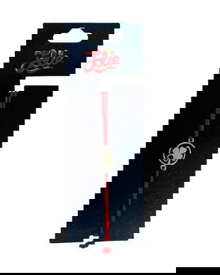 Brățară din inox argintiu cu șnur roșu pentru copii, model Trifoi , reglabilă