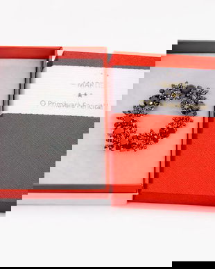 Broșă Elegantă Ghirlanda Florală Neagră cu Pietre Strălucitoare &ndash; Mărțișor de Primăvară