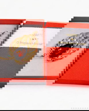 Broșă Frunză Aurie cu Cristal Maro &ndash; Mărțișor de Primăvară, Accesoriu Rafinat pentru Femei