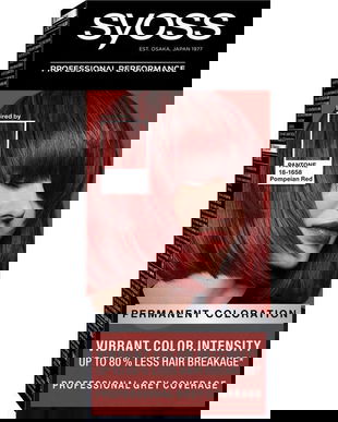 SHORT LIFE - Vopsea de Par Permanenta Inspirata de Pantone - Syoss Professional Performance Permanent Coloration Inspired by Pantone 18-1658, nuanta 5_72 Pompeian Red