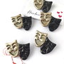 La comanda - Broșă măști de teatru culori metalice