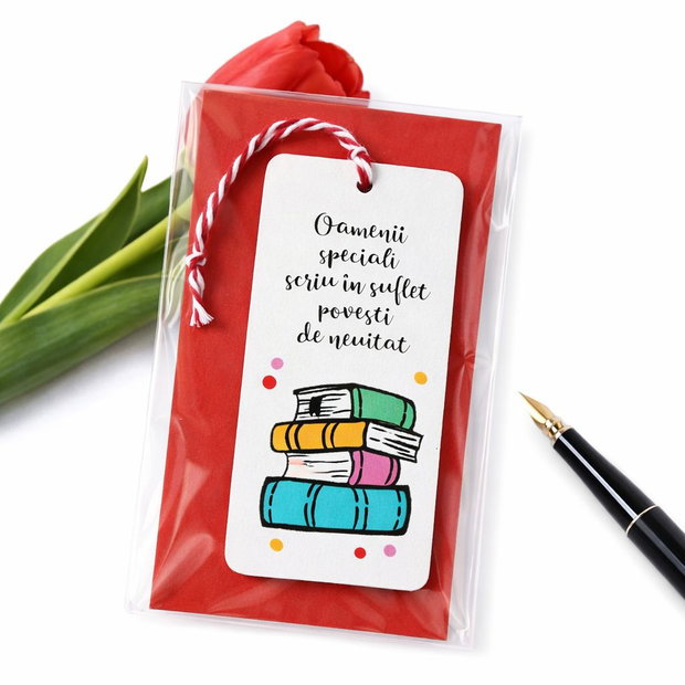 Minisemn de carte martisor carti pictat personalizat cu mesaj
