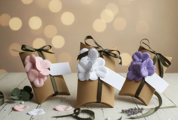 Cutii craft decorate cu flori- hortensii