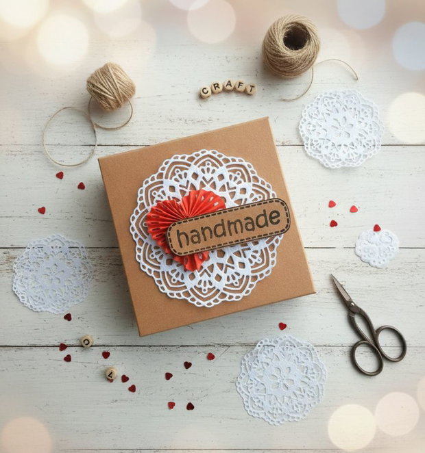 Cutie craft cu inimioară
