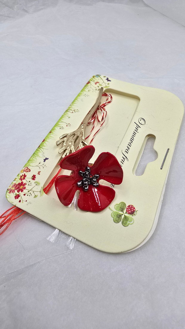 Martisor brosa POPPY emailata