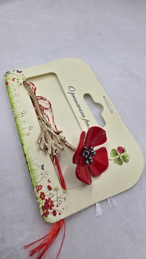 Martisor brosa POPPY emailata