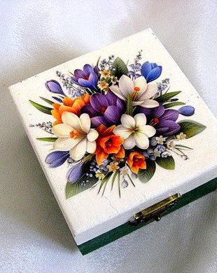 Cutie din lemn decorata 51410