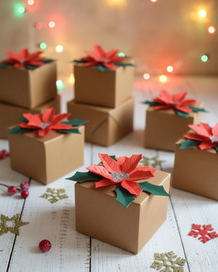 Cutii craft cu Floarea Crăciunului