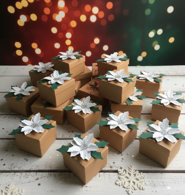 Cutii craft cu Floarea Crăciunului