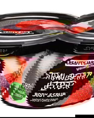 Scrub Hidratant pentru Corp - Beauty Jar Yummy Strawberry Letter, 360 g