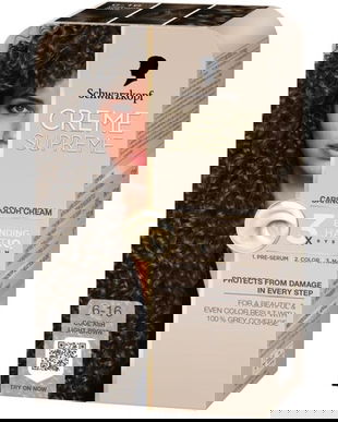 Vopsea Permanenta - Crema Coloranta de Ingrijire - Schwarzkopf Creme Supreme 3x Bonding HaptIQ System, nuanta 6-16 Saten Perlat Rece, 1 pachet