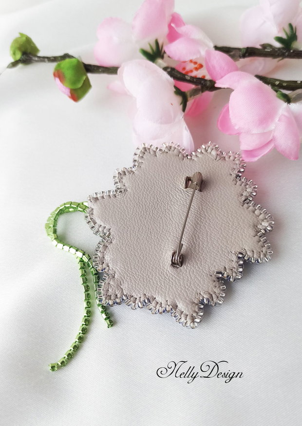 "Albastrea" - Brosa broderie manuala