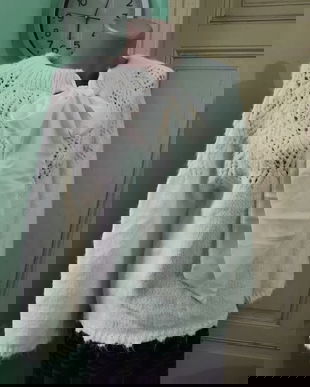 Bluza cu esarfe, alb unt