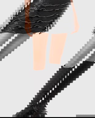 AllSaints fustă de piele EMARA