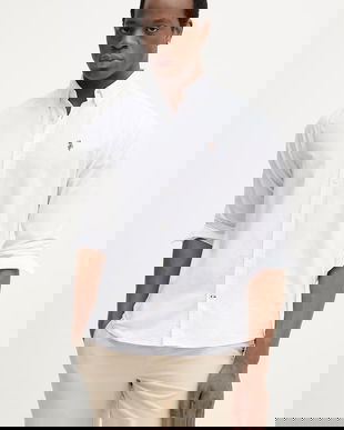 U.S. Polo Assn. cămașă din bumbac PEACHED OXFORD LS