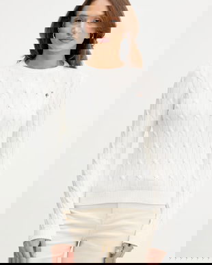 U.S. Polo Assn. pulover de bumbac CREW NECK CABLE