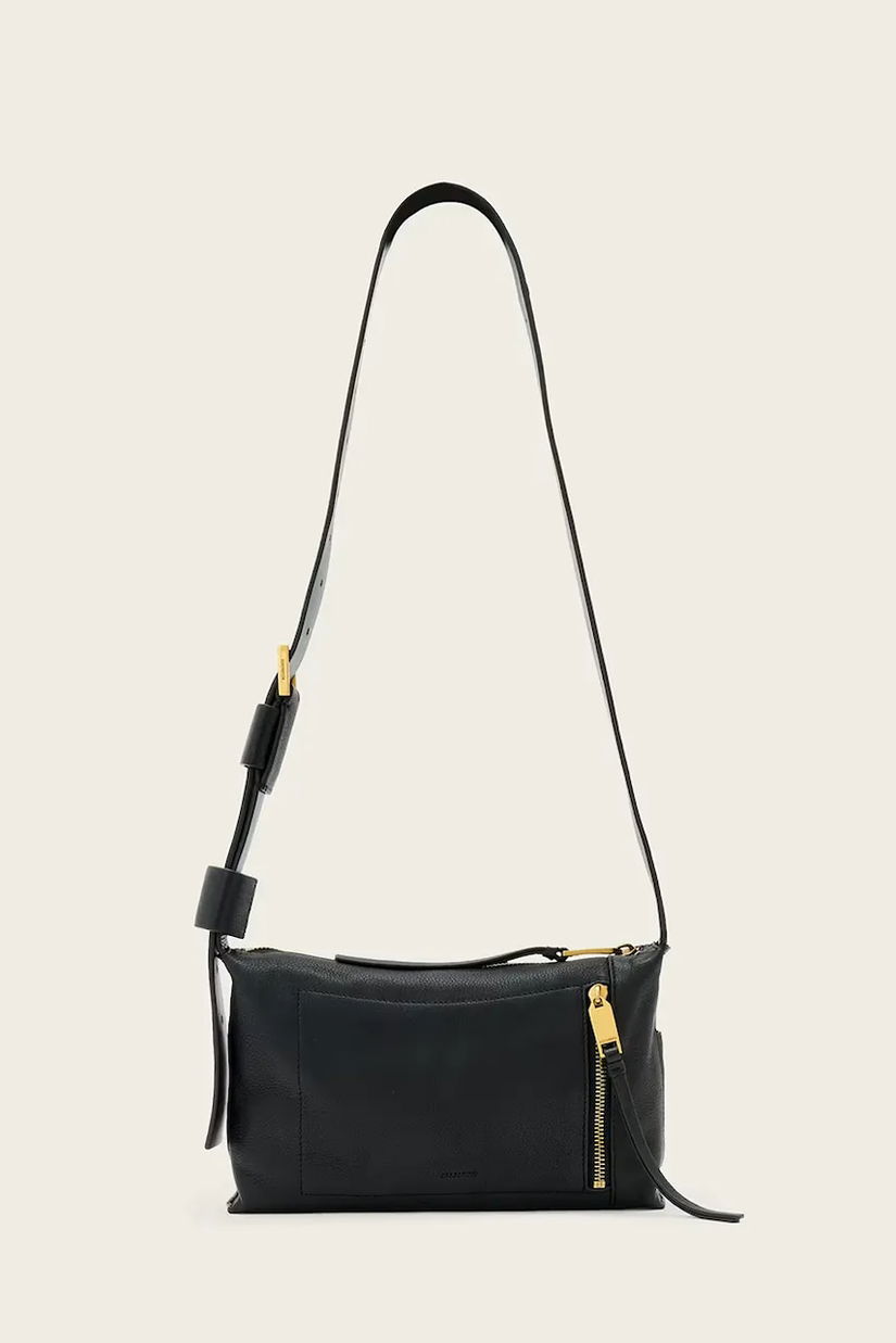 AllSaints geantă de mână din piele întoarsă ALBA