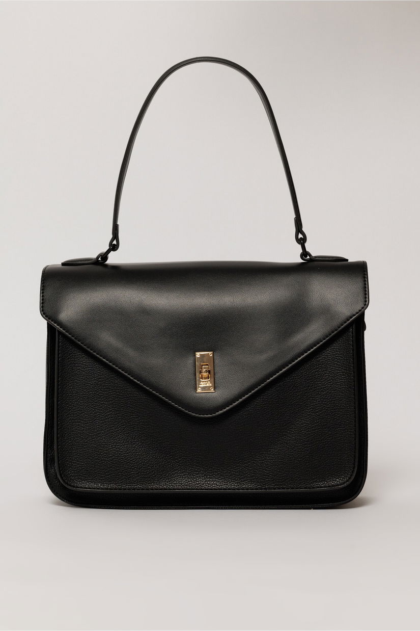 Geanta eleganta neagra cu design structurat