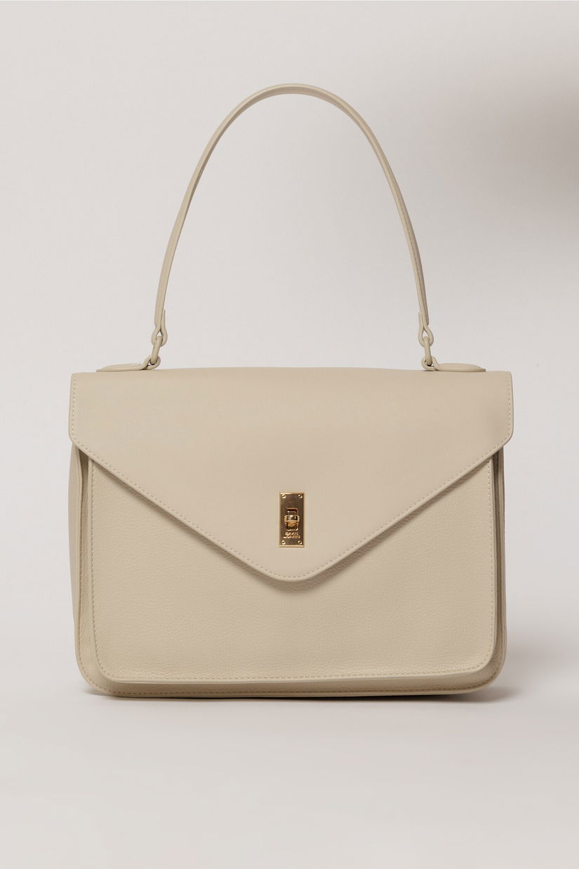 Geanta eleganta ivory cu design structurat