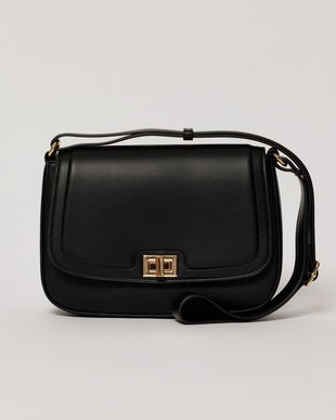 Geanta neagra casual cu inchidere metalica