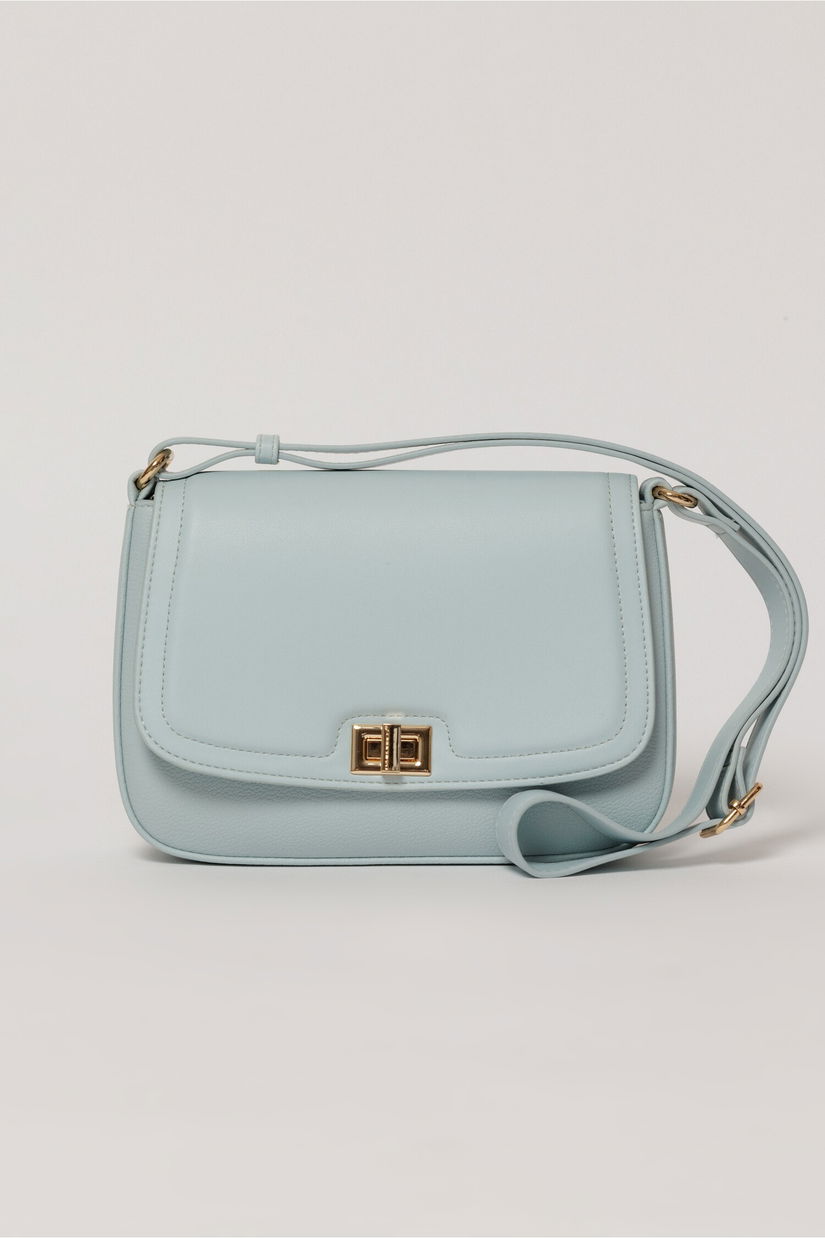 Geanta bleu casual cu inchidere metalica