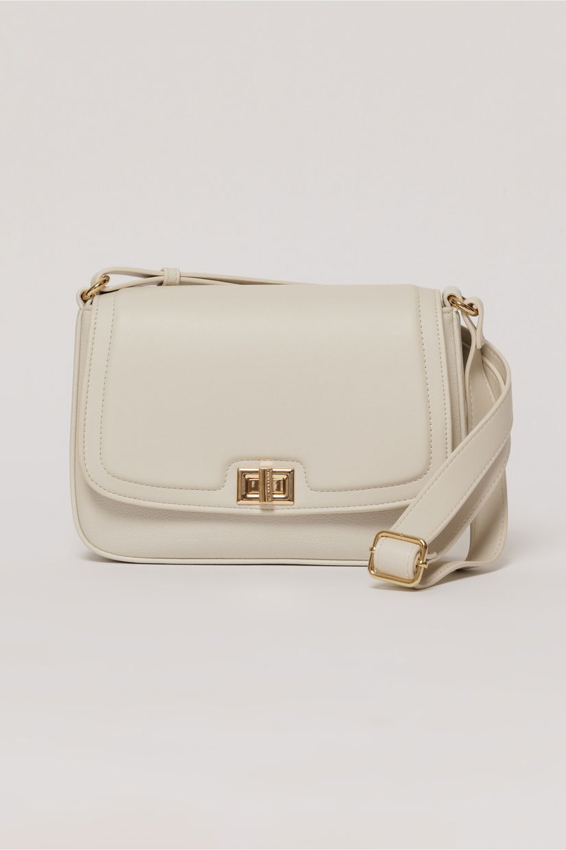 Geanta ivory casual cu inchidere metalica