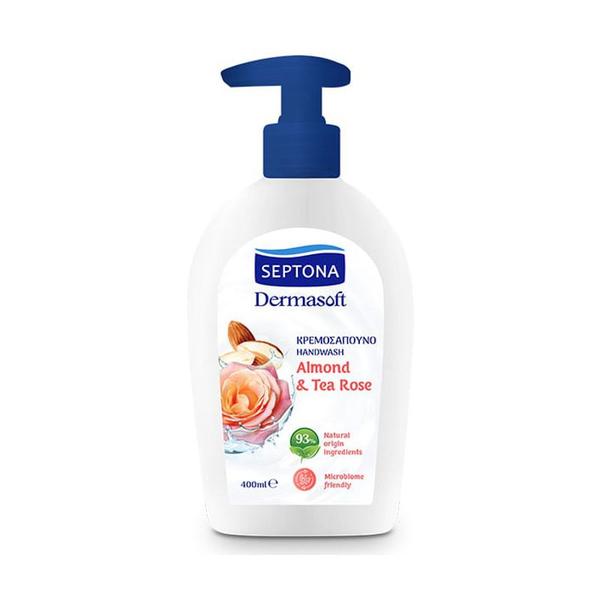 Sapun Lichid cu Migdale si Trandafir - Septona Dermasoft Handwash Almond &amp; Tea Rose, 400 ml