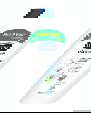 Sapun Lichid cu Bumbac si Proteina de Lapte - Septona Dermasoft Handwash Cotton &amp; Milk Protein, Rezerva 750 ml